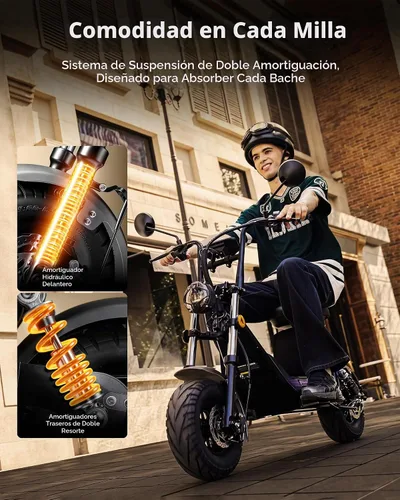 Vista 7 de ECOROAD CT1 Peak 1500W Scooter eléctrico con asiento, batería LFP 720Wh Verde
