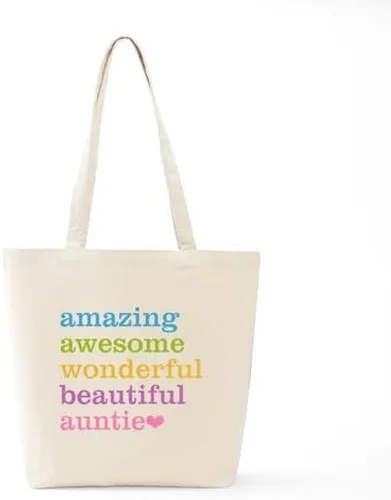 Vista 6 de CafePress Auntie Amazing Awesome - Bolsa de mano de lona natural bolsa de compras reutilizable