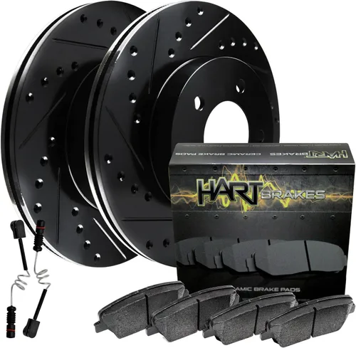Vista 32 de Hart Brakes Kit de frenos y rotores traseros Pastillas de freno traseras Rotores y pastillas de freno, pastillas de freno y rotores de cerámica