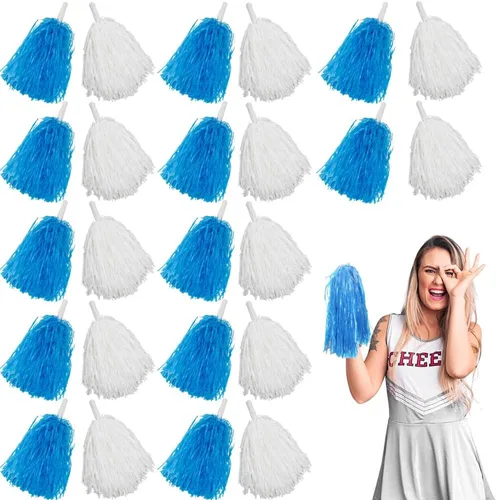 Vista 10 de Lovecheer 24 pompones de plástico de animadora con asa para animadoras deportivas y bailar