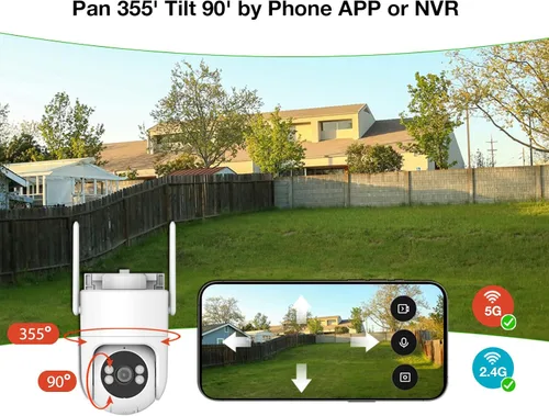 Vista 3 de Cámara de Seguridad TUYA de 6MP para Exteriores, Cámaras WiFi 2.4G/5G para Seguridad del Hogar con Grabación 24/7, Vista Panorámica-Inclinable 360°