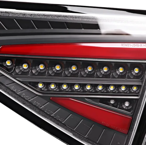 Vista 6 de SPEC-D TUNING - Luces traseras secuenciales negras con barra LED roja compatible con Subaru Impreza WRX 2008-2014, conjunto de par izquierdo