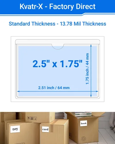 Vista 173 de 30 PCS Clear Self Adhesive Plastic Label Pockets, Top Loading Business & Library Index Card Holders, Peel and Stick Sleeves for Storage Bins, Totes