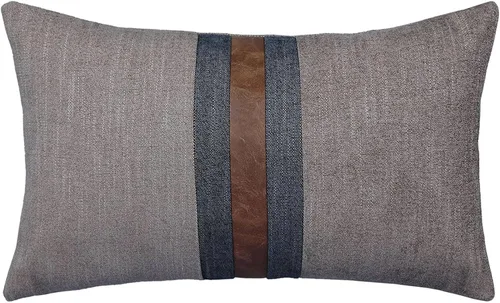 Vista 21 de Fundas de almohada decorativas de granja para exteriores para sofá, cama, funda de almohada de piel sintética marrón, funda de almohada de Beige