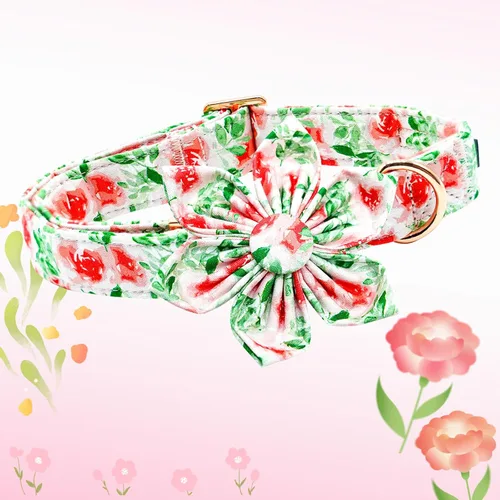 Vista 84 de Collar de perro Lionheart Glory, collar de perro rosa con flor, lindo collar para mascotas con patrón floral ajustable para perros pequeños Rosado