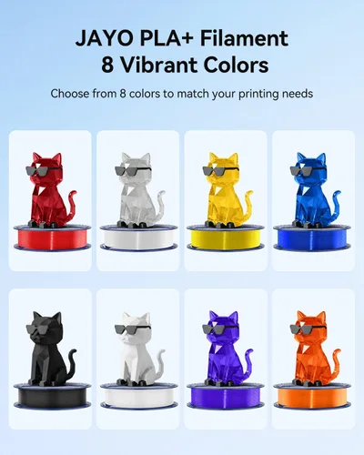 Vista 2 de JAYO Paquete de filamento PLA+ 1.75mm, paquete de filamento para impresora 3D multicolor, embalado al vacío individualmente, carrete de 250g