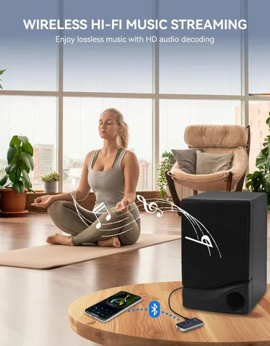 Vista 5 de Receptor Bluetooth 5.3 para automóvil, pantalla LED, cancelación de ruido, adaptador AUX Bluetooth de 0.138 in, receptor de audio inalámbrico
