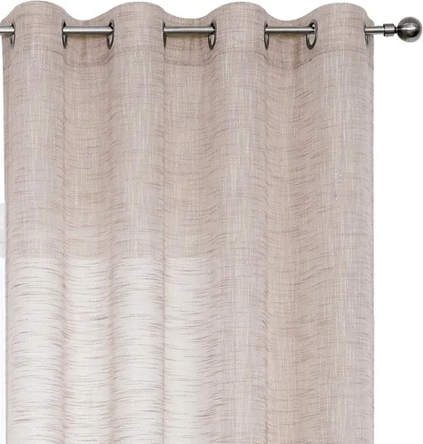 Vista 6 de Cortina decorativa de lino con textura para sala de estar y dormitorio, cortinas de Navidad con ojales, cortinas rústicas de granja, 50 x 84 x 2