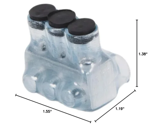 Vista 2 de Polaris Vision Tap - Conector aislado IPL4-3CB, 3 puertos, entrada de un solo lado, 4-14 AWG-1, paquete transparente