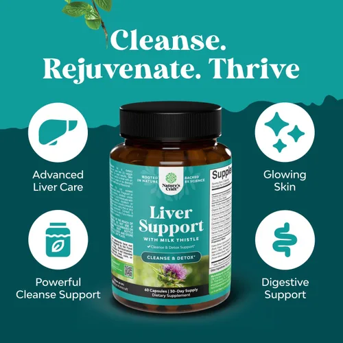 Vista 2 de Natures Craft Paquete de 2 Limpieza Desintoxicación y Reparación del Hígado - Suplemento Herbal de Apoyo Hepático de Cardo Mariano - Suplementos