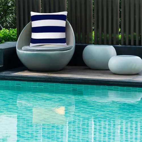 Vista 5 de Aneco Paquete de 4 fundas de almohada impermeables para almohadón, fundas cuadradas para el hogar, sofá, decoración de muebles, color azul marino