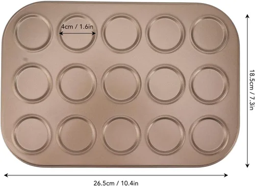 Vista 9 de Luqeeg Molde superior para magdalenas, material de acero al carbono, revestimiento antiadherente, distribución uniforme, bandeja para magdalenas 15