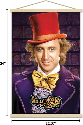 Vista 5 de Trends International Willy Wonka And The Chocolate Factory - Póster de pared de Willy Wonka, 22.375 x 34 pulgadas, paquete de impresión premium