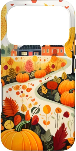Vista 30 de Fall Leaves Autumn Pumpkin Pattern Autumn Color Foliage Case for iPhone 17