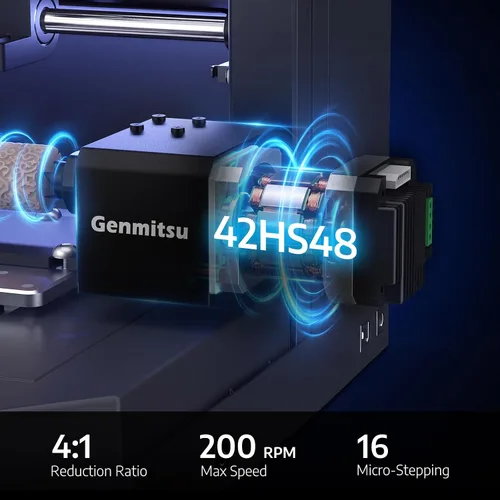 Vista 3 de Genmitsu Módulo giratorio de 4º eje para máquina CNC de escritorio Cubiko Grabado cilíndrico, rango de abrazadera de 4.724 in, reducción 4: 1