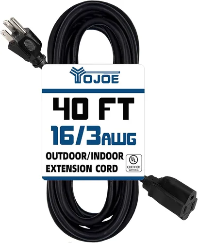 Vista 10 de YOJOE Cable de Extensión, Cable de Alimentación de 3 Clavijas 13A Resistente a la Intemperie, Cable de Extensión Marrón de Servicio Pesado Calibre