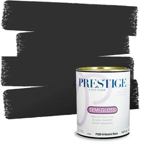 Vista 53 de PRESTIGE Pinturas Pintura Exterior e Imprimación en Uno, 1 Galón, Mate, Combinación Comparable de Sherwin Williams* Black Magic* SW6991-PCM