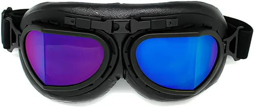 Vista 34 de Anteojos de seguridad para motociclismo, motonetas, medio casco clásico para Vespa, estilo aviador, plegable con lentes transparentes T008 Marco