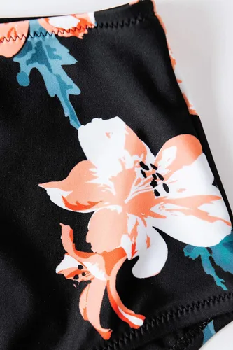 Vista 6 de CUPSHE - Traje de baño de dos piezas, de cintura alta y con estampado floral para mujer