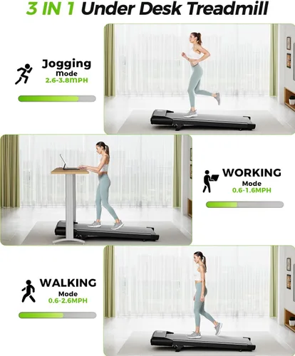 Vista 5 de Superun Walking Pad with Incline, Under Desk Treadmill, 3 in 1 Portable Treadmills for Home with Remote Control LED Display, 2.5 HP Quiet Mini