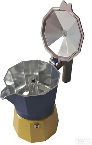 Vista 19 de Cafetera de café para estufa, cafetera de expreso de 3 tazas, olla de moka de aluminio, percolador de 5 oz 150 ml, fácil de preparar para estufas