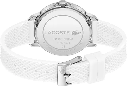 Vista 3 de Lacoste Reloj de cuarzo de acero inoxidable para mujer con correa de silicona blanco 17 Modelo 2001197 Blanco Reloj de cuarzo