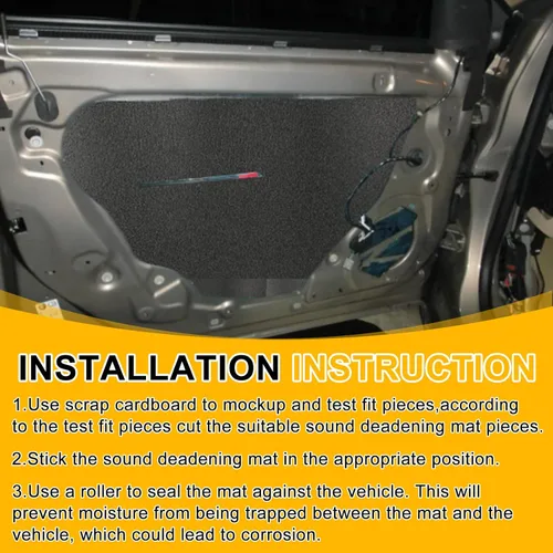 Vista 5 de VOISEN Material de Amortiguamiento de Sonido para Autos, Alfombrilla de Amortiguamiento de Sonido de 0.157 Pulgadas (4 mm) de 36 Pies Cuadrados