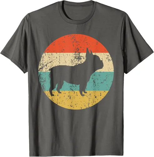 Vista 85 de Camiseta de perro retro de Bulldog Francés Negro