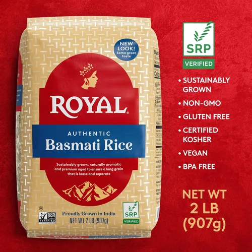 Vista 3 de Royal Auténtico arroz basmati blanco de grano largo - (paquete de 2) 2