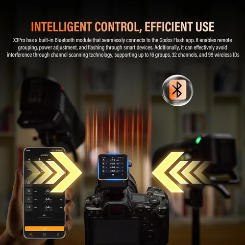 Vista 6 de Godox X3 Pro C TTL Disparador de flash inalámbrico para Canon (2026 actualizado) Control Camera Shutter, HSS, 2.4G X System, 2.4" OLED