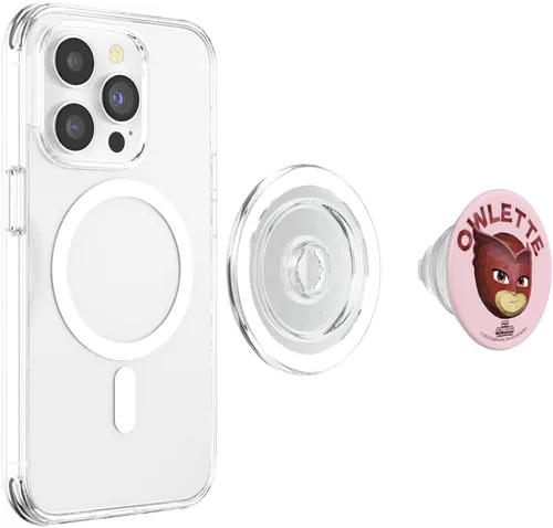 Vista 4 de PJ Masks Power Heroes Owlette Smiling Big Face Polígono Logo PopSockets MagSafe PopGrip para iPhone