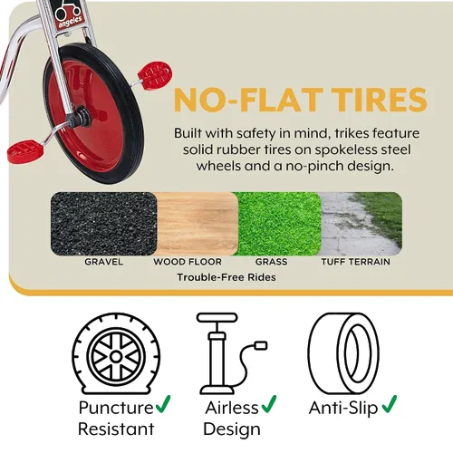 Vista 5 de SILVERRIDER Triciclo para Niños Pequeños, Triciclo Infantil para Preescolar, Guardería, Patio de Recreo, Triciclos Infantiles, Neumáticos de Goma