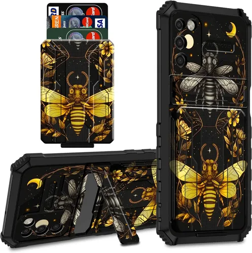 Vista 36 de Funda para teléfono Samsung Galaxy A03S Galaxy A03S Funda tipo cartera con tarjetero y soporte de doble capa de PC duro TPU suave cubierta