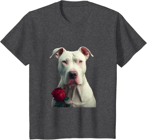 Vista 25 de Dogo Argentino Valentines Day Camiseta, Negro