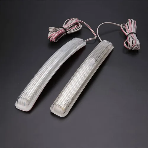 Vista 6 de 2 piezas de luz de tira de señal de giro LED, tiras de intermitentes de horquilla flexibles de doble color, kit de tira de luz de cola