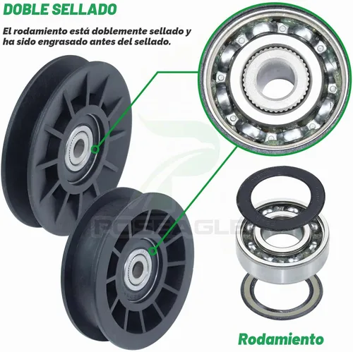 Vista 6 de Paquete de 2 poleas tensoras 532194326 V-Groove con polea tensora A35 2x194326+1x194327
