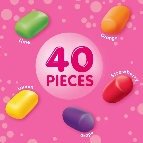 Vista 3 de HUBBA BUBBA Minis SKITTLES Paquetes de Chicle de Globo Saborizado Sin Azúcar, Chicle a Granel Paquete de 6 (240 Piezas)