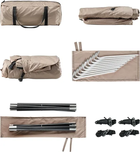 Vista 7 de Tienda de campaña domo ultraligera de doble capa impermeable para 2/4 personas de 4 estaciones para mochileros – Configuración fácil,