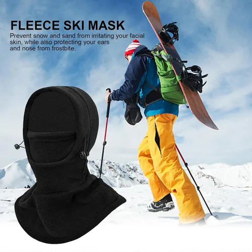 Vista 4 de Cycling Masque, Elastic Drawstring Winter Balaclava Full Face Cover, Waterproof Fleece Full Face Ski Cover, Warm