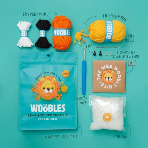 Vista 3 de The Woobles Kit de ganchillo para principiantes (Sebastián el León)
