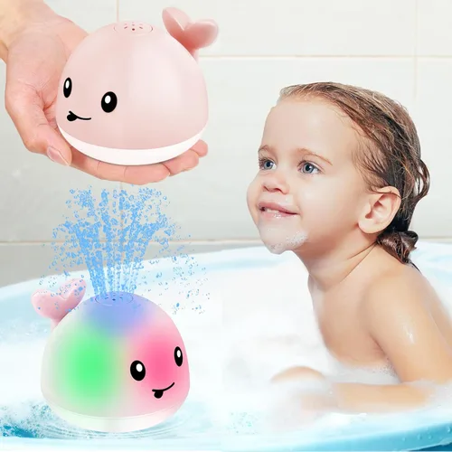 Vista 10 de Gigilli - Juguete de baño de ballena, para bebés de 6 a 18 meses, rociador de agua iluminado de juguete, para niños pequeños de 1 a 4 años, regalos