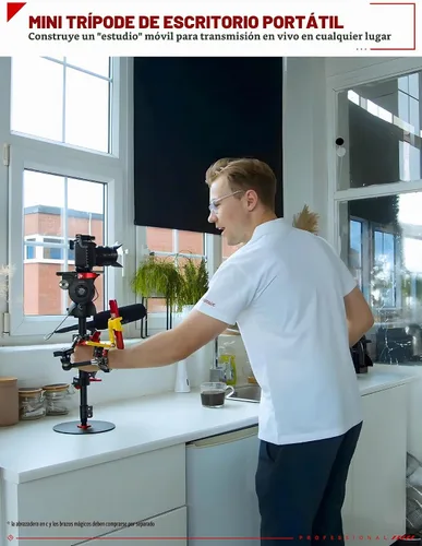 Vista 4 de IFOOTAGE A200 Round Base Monopod 22" Desktop Mini Tripod