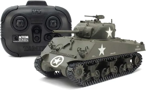 Vista 3 de TAMIYA 1/35 RC US tanque medio M4A3 Sherman w/Unidad de control TAM48217 otro tanque eléctrico/motocicleta/etc
