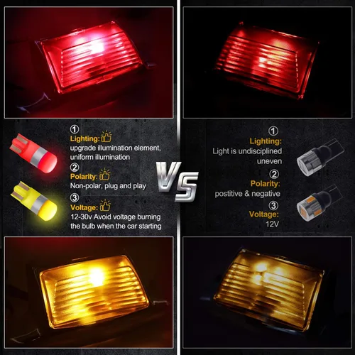 Vista 5 de NTHREEAUTO Lentes de Luces de Guardabarros Cromados Delanteros y Traseros, Puntas de Guardabarros, Protectores de Salpicaduras con Bombillas LED