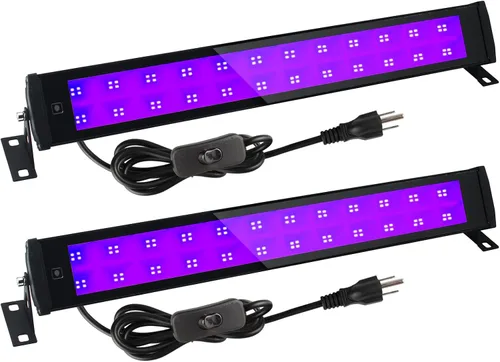 Vista 8 de Barras de luz negras de 50 W, impermeables, portátiles, 395-405 nm, luces negras LED UV con enchufe+interruptor de encendido/apagado+cable de 5 pies