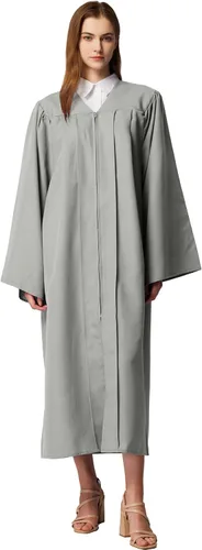 Vista 8 de MyGradDay Batas de coro unisex mate para iglesia, bautismo, oficiante, confirmación, vestido de graduación, bata de pastor y jueces Negro