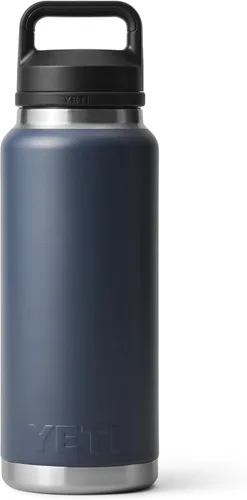 Vista 5 de YETI Rambler - Botella de 36 onzas, aislada al vacío, a prueba de fugas, de acero inoxidable con tapón para sorbos Aislamiento al vacío Azul marino