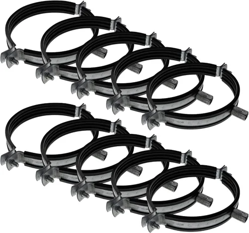 Vista 15 de Vent Systems Abrazadera de tubo de 8 pulgadas – Abrazaderas de conducto de acero galvanizado de alta resistencia con forro de goma para reducción