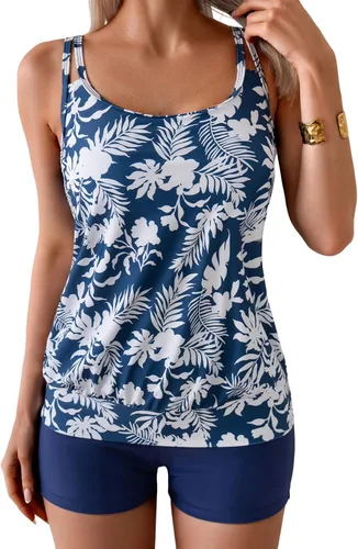 Vista 17 de B2prity Conjunto de traje de baño tankini para mujer con control de abdomen 08