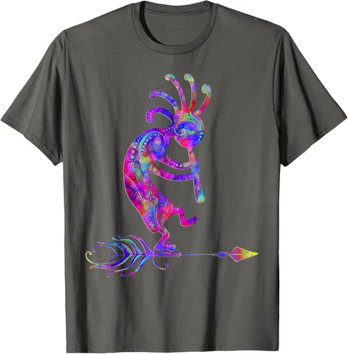 Vista 89 de Native American Kokopelli With Feather 2 - Camiseta Fan Fun, Negro, S